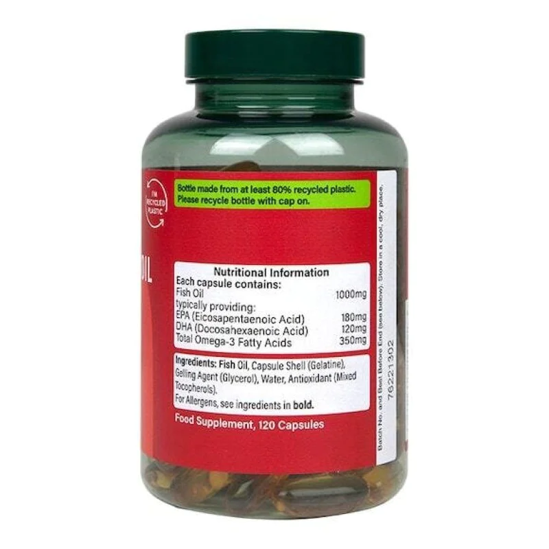 Omega 3 Fish Oil 1000 мг 120 гел-капсули | Holland & Barrett Omega 3 Fish Oil 1000 мг 120 гел-капсули | Holland & Barrett