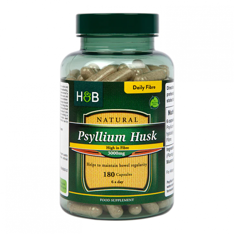 Psyllium Husks 500 мг 180 капсули | Holland & Barrett