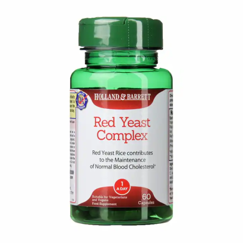 Red Yeast Complex 600 мг 60 капсули | Holland & Barrett  Натурален продукт Регулира нивата на кръвната захар и холестерол Предпазва сърдечно-съдовата система Червена Мая Комплекс 600 мг на капсули Red Yeast Complex 600 мг 60 капсули | Holland & Ba
