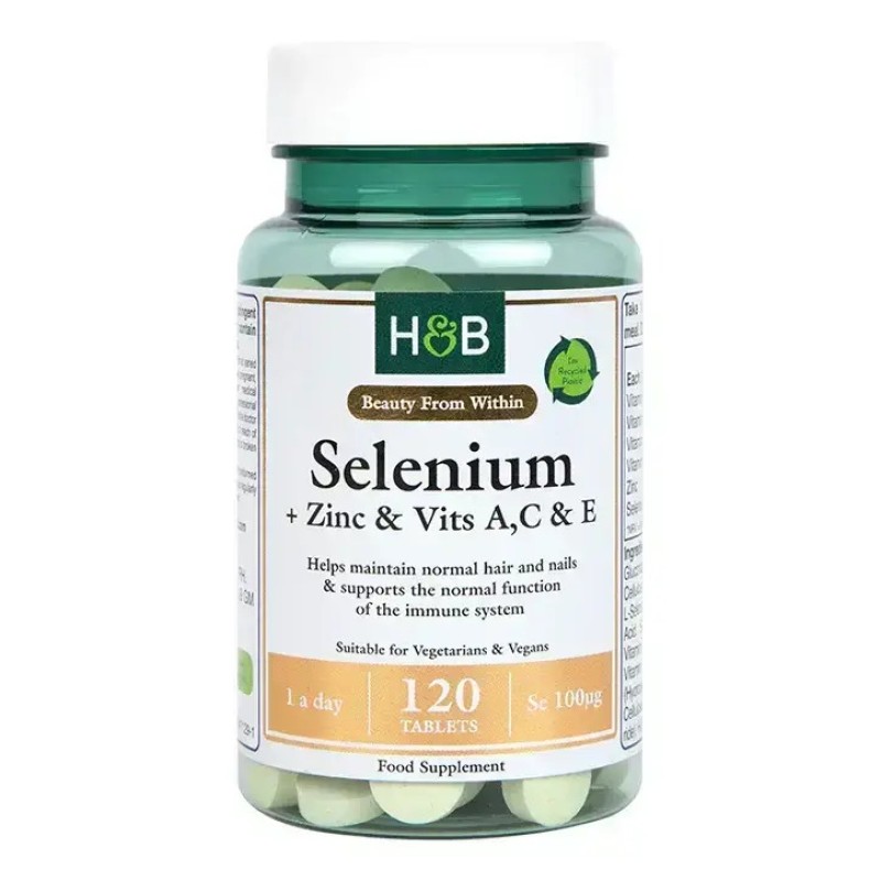 Selenium Plus Zinc & Vits A, C & E 120 таблетки | Holland & Barrett Selenium Plus Zinc & Vits A, C & E 120 таблетки | Holland & Barrett