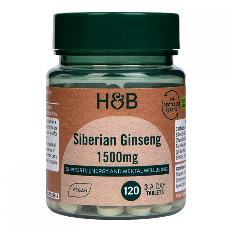 Siberian Ginseng 500 мг 120 таблетки | Holland & Barrett