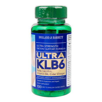 Ultra KLB6 100 каплети | Holland & Barrett Естествен продукт, потискащ апетита Стимулира загубата на килограми Понижава холестерола и се грижи за здравето на сърцето Ultra KLB6 на каплети е на топ цена Ultra KLB6 100 каплети | Holland & Barrett Ес