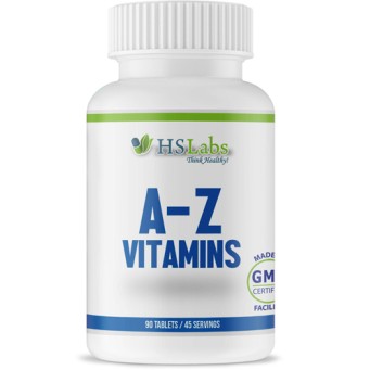 A-Z Vitamins 90 tablets | HS Labs Набавя необходимите витамини и минерали на тялото Дава енергия и тонизира За по-добро функциониране на нервната и имунната система За здрави кости Поддържа косата, кожа A-Z Vitamins 90 tablets | HS Labs Набавя необходимит