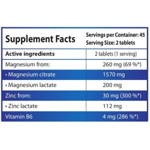 Magnesium, Zinc, Vitamin B6 90 tablets | HSLabs