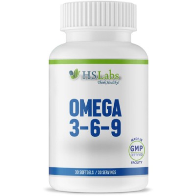 Omega 3-6-9 90 softgels | HS Labs Има благоприятен ефект върху кожата, косата и ноктите Намалява симптомите на депресия Улеснява познавателните способности Регулира дейността на нервната система Има ант Omega 3-6-9 90 softgels | HS Labs Има благоприятен е