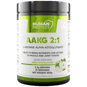 AAKG 2:1 Powder | L-Arginine-Alpha-Ketoglutarate - Зелена ябълка 400 г | Human Protect