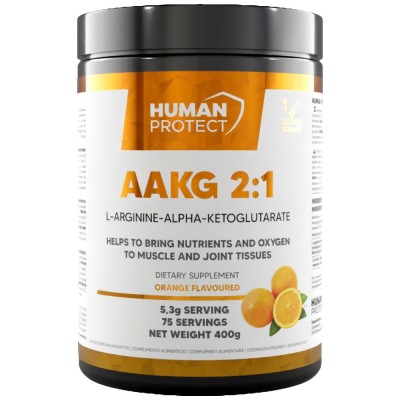 AAKG 2:1 Powder | L-Arginine-Alpha-Ketoglutarate - Портокал 400 г | Human Protect