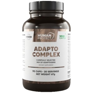 Adapto Complex | Adaptogenic Matrix with Ashwagandha, Bacopa, Rhodiola, Ginseng - 90 капсули | Human Protect