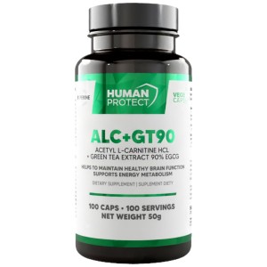 ALC + GT90 | Acetyl L-Carnitine & Green Tea Extract with 90% EGCG - 100 капсули | Human Protect