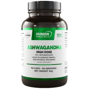 Ashwagandha 400 mg | High Dose 10% Withanolides - 90 капсули | Human Protect