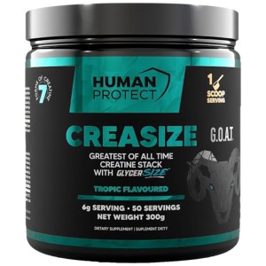Creasize | with 7 Forms of Creatine - Тропически Плодове 300 г | Human Protect
