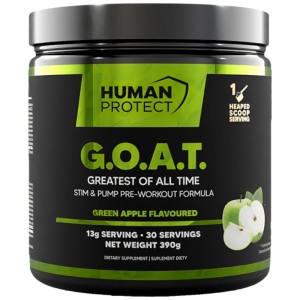 G.O.A.T | Stim & Pump Pre-Workout - Зелена ябълка 390 г | Human Protect