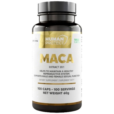 Maca 500 mg | with Black Pepper Extract - 100 капсули | Human Protect