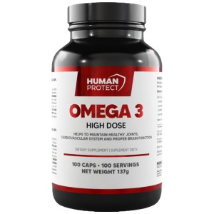 Omega 3 HIGH DOSE | with 50% EPA & 25% DHA - 100 капсули | Human Protect