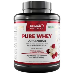 Pure Whey Concentrate - Бял шоколад с малини 2000 г | Human Protect