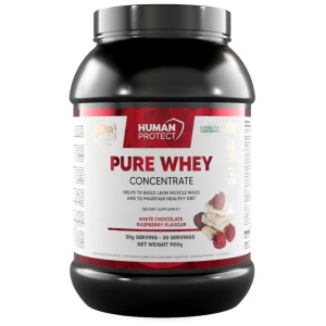 Pure Whey Concentrate - Бял шоколад с малини 900 г | Human Protect