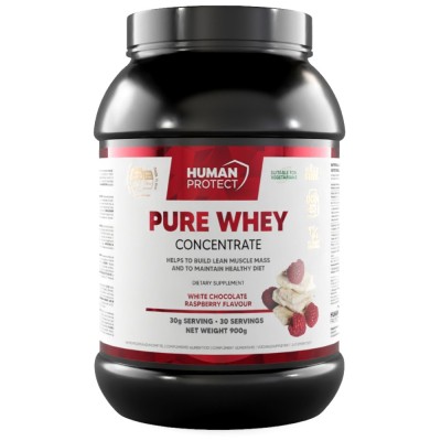 Pure Whey Concentrate - Бял шоколад с малини 900 г | Human Protect