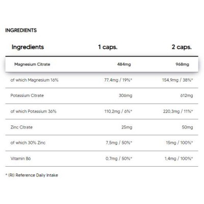 Tri Citrate | Magnesium + Potassium + Zinc - 120 капсули | Human Protect