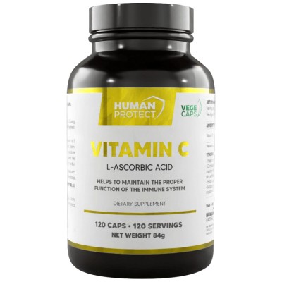 Vitamin C 500 mg | L-Ascorbic Acid - 120 капсули | Human Protect