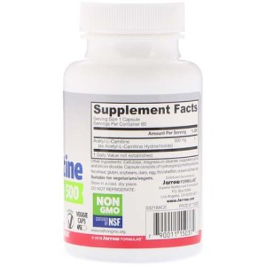 Acetyl L-Carnitine 500 мг 60 веге капсули | Jarrow Formulas