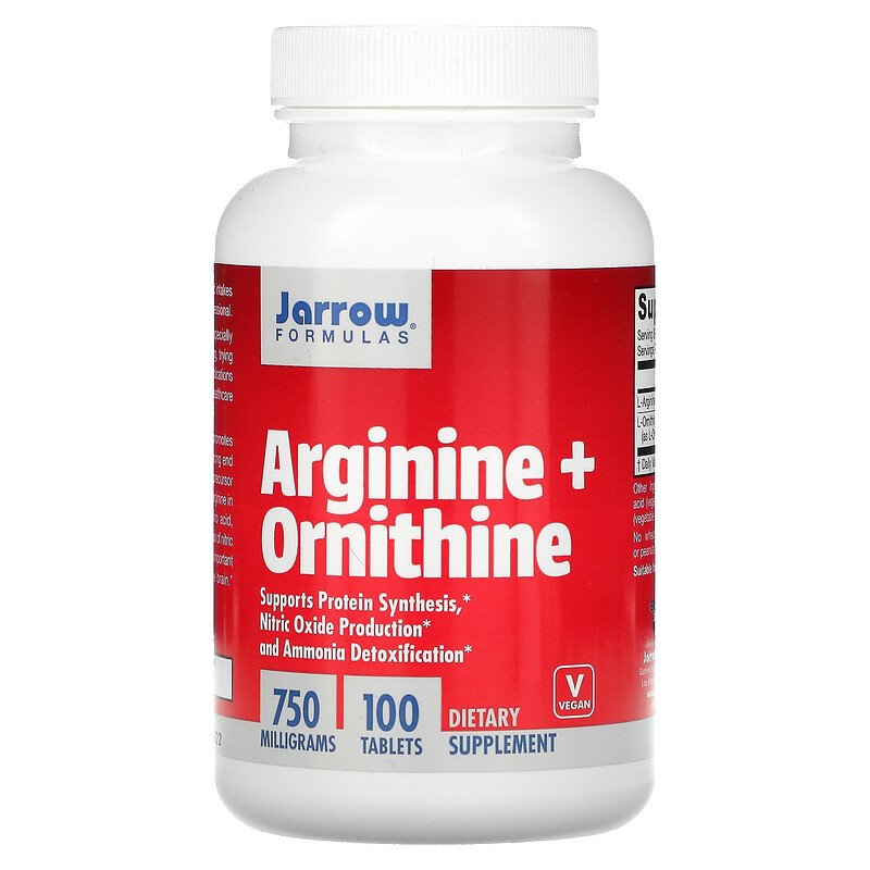 Arginine + Ornithine 750 мг 100 таблетки | Jarrow Formulas