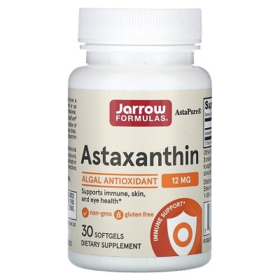 Astaxanthin 12 мг 30/60 гел-капсули | Jarrow Formulas Поддържа здравето на очите Против възпаления Подобрява състоянието на кожата Има антиоксидантна активност Подкрепя имунната защита Намалява риск Astaxanthin 12 мг 30/60 гел-капсули | Jarrow Formulas По