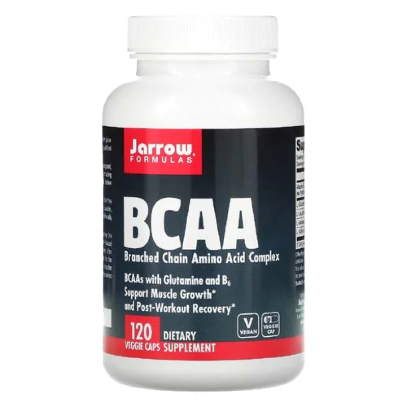 BCAA Complex 120 веге капсули | Jarrow Formulas Ускорява процесите на регенерация и възстановяване Увеличава скоростта на синтеза на мускулен протеин Намалява мускулната болка след тренировка Показва доказ BCAA Complex 120 веге капсули | Jarrow Formulas У