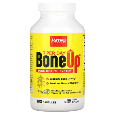 Bone-Up Three Per Day 180 капсули | Jarrow Formulas Понижава стреса и умората За поддържане на костната система За сърдечно-съдови проблеми При ревматизъм и артрит При белодробни заболявания Укрепва Bone-Up Three Per Day 180 капсули | Jarrow Formulas Пони