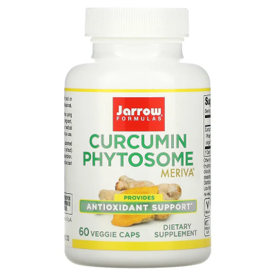 Curcumin Phytosome with Meriva 500 мг 60/120 веге капсули | Jarrow Formulas Подобрена бионаличност на куркумин Клинично тестван за здравето на ставите Подходящ за вегетарианци и вегани Куркумин Фитозом 500 Curcumin Phytosome with Meriva 500 мг 60/120 веге