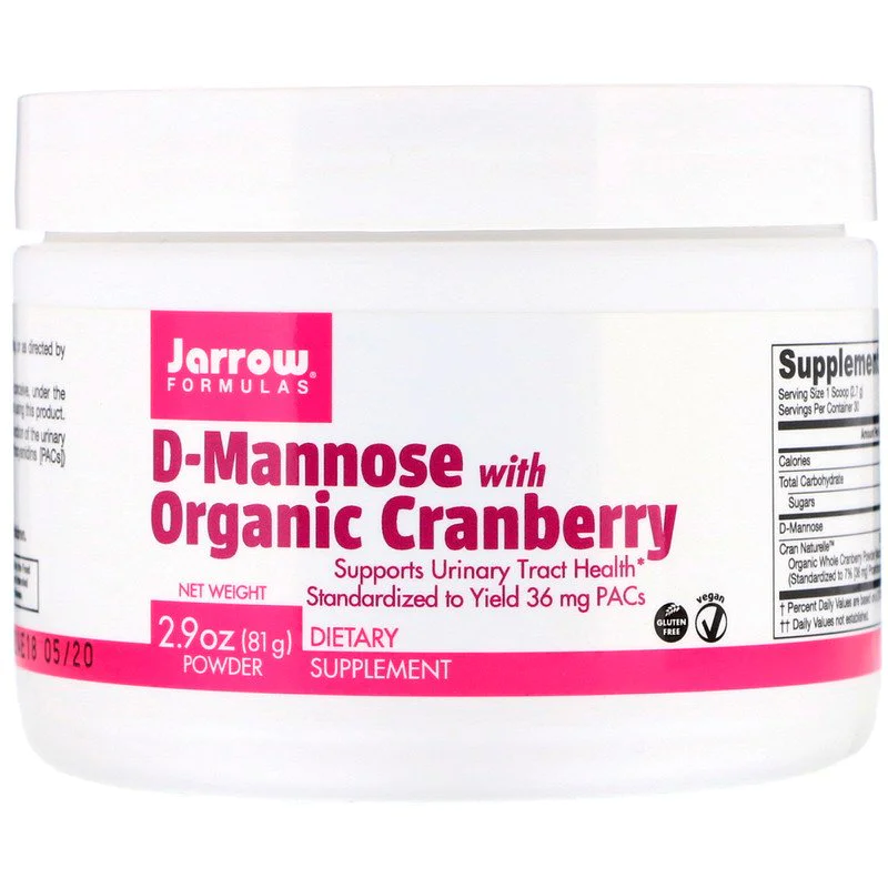 D-Mannose with Organic Cranberry Powder 81 гр | Jarrow Formulas Естествен продукт, който се грижи за уринарния трак Предотвратява възникването на инфекции на пикочния мехур Предпазва от появата на цистит D D-Mannose with Organic Cranberry Powder 81 гр | J