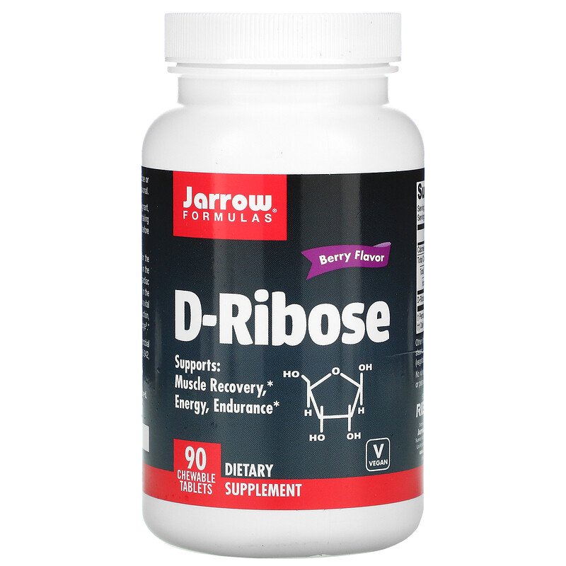 Д-Рибоза 1000 мг 90 дъвчащи таблетки | Jarrow Formulas