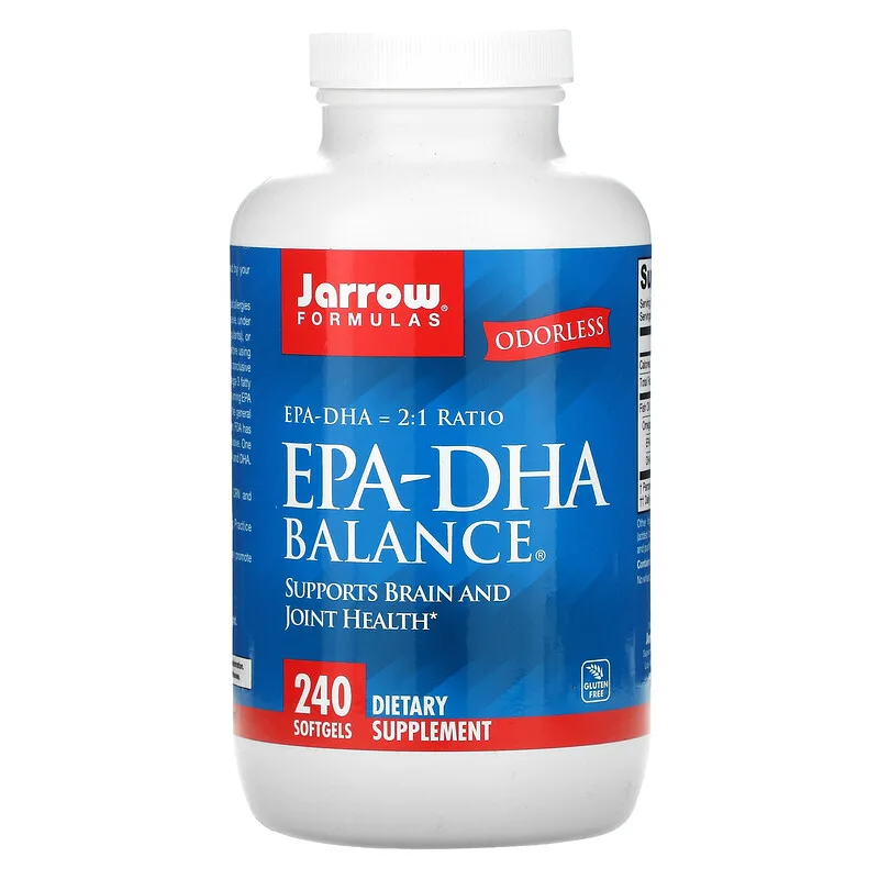 EPA-DHA Balance 600 мг Омега-3 240 гел-капсули | Jarrow Formulas Без мирис Повишава мозъчната функция Насърчава здравето на сърдечно-съдовата система EPA-DHA Баланс с 600 мг Омега-3 дражета е на прекрасна EPA-DHA Balance 600 мг Омега-3 240 гел-капсули | J