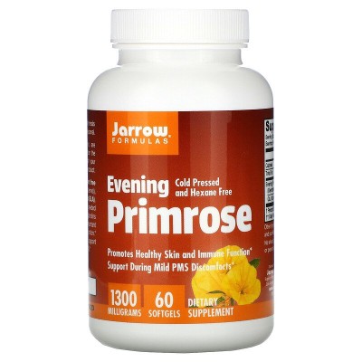 Evening Primrose 1300 мг 60 гел-капсули | Jarrow Formulas Регулира менструалния цъкъл Увеличава абсорбцията на калций и намалява риска от остеопороза Действа противовъзпалително и регенеративно Вечерна Игл Evening Primrose 1300 мг 60 гел-капсули | Jarrow 