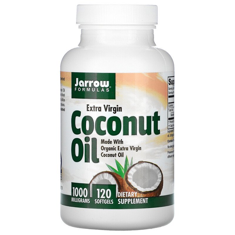 Extra Virgin Coconut Oil 1000 мг 120 гел-капсули | Jarrow Formulas