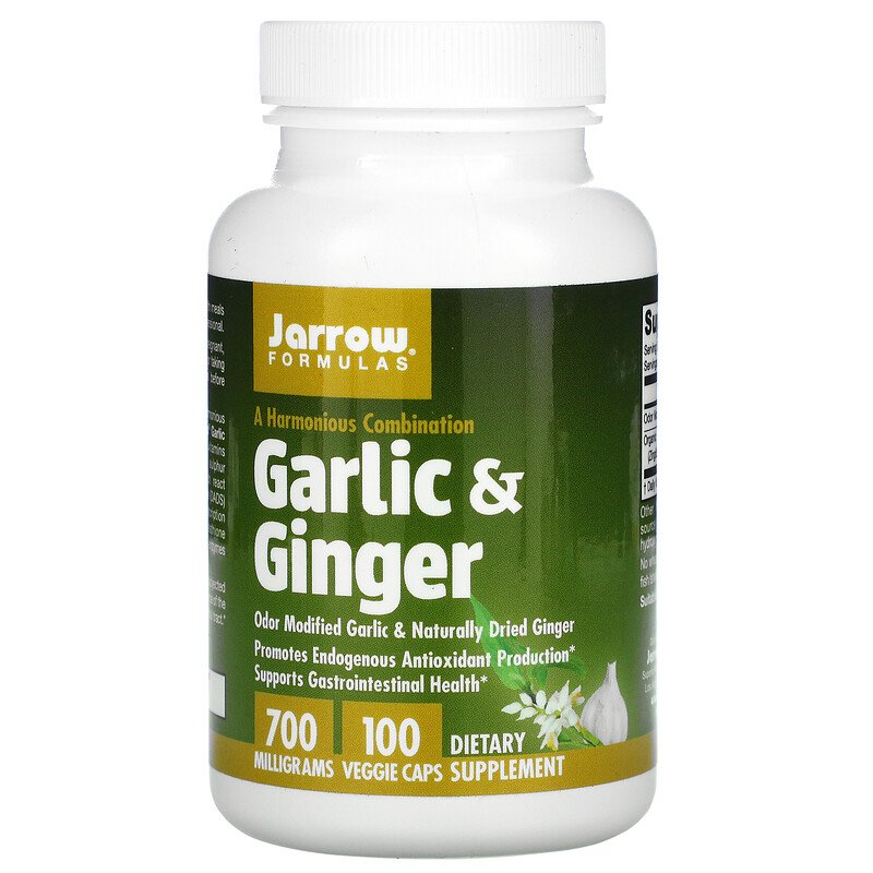 Garlic & Ginger 700 мг 100 капсули | Jarrow Formulas