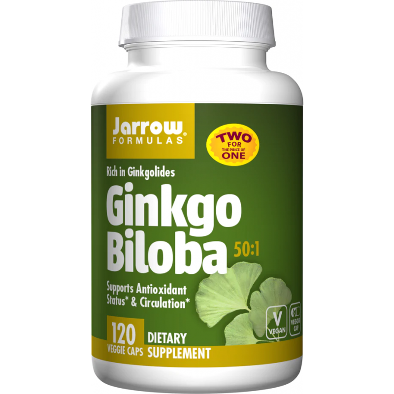 Ginkgo Biloba 50:1 120 веге капсули | Jarrow Formulas