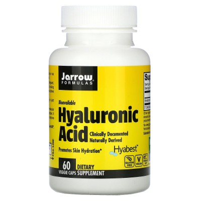 Hyaluronic Acid 60 мг 60/120 веге капсули | Jarrow Formulas Грижи се за доброто здраве и подвижност Подобрява еластичността, сиянието и хидратацията на кожата Стимулира по-бързото зарастване на рани Хиалур Hyaluronic Acid 60 мг 60/120 веге капсули | Jarro