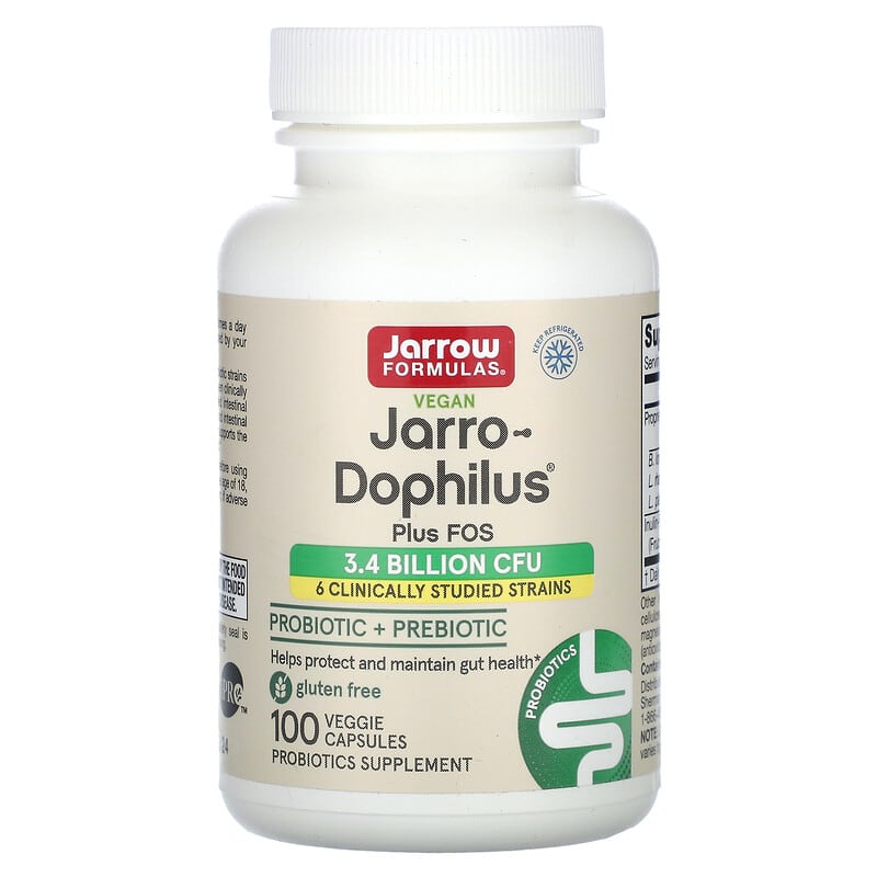 Vegan Jarro-Dophilus Plus FOS 3.4 млрд. CFU 100 веге капсули | Jarrow Formulas