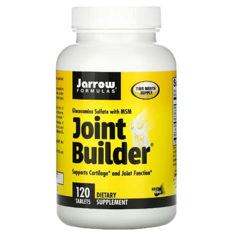Joint Builder Glucosamine Sulfate with MSM 120 таблетки | Jarrow Formulas Елиминира възпалението Увеличава ставната подвижност  Подкрепа при заболявания на опорно-двигателния апарат Препоръчва се за с Joint Builder Glucosamine Sulfate with MSM 120 таблетк