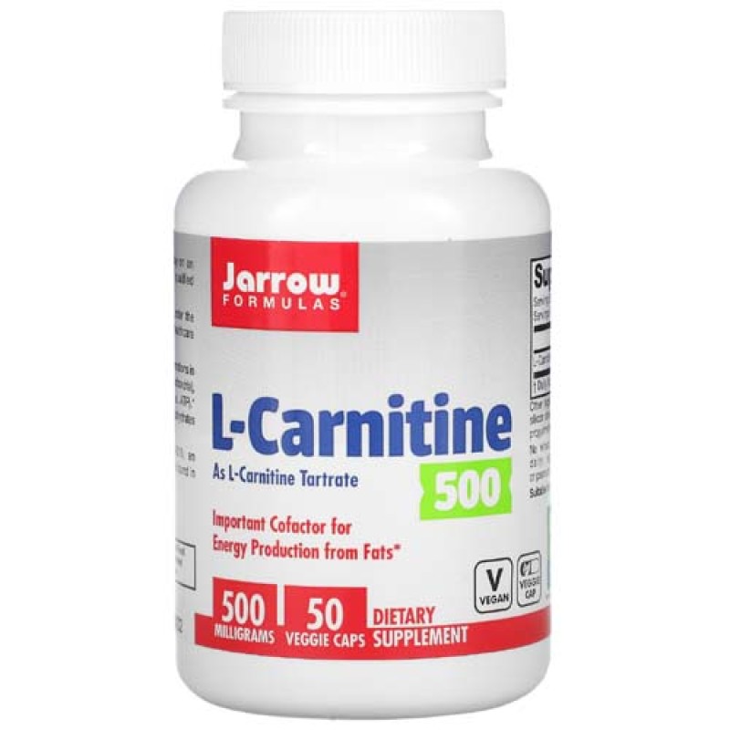 L-Carnitine 500 500 мг 50/100 веге капсули | Jarrow Formulas Предназначен за хора, които искат да намалят телесното си тегло Повишава метаболитната енергия Препоръчва се на физически активни хора Насърчава L-Carnitine 500 500 мг 50/100 веге капсули | Jarr