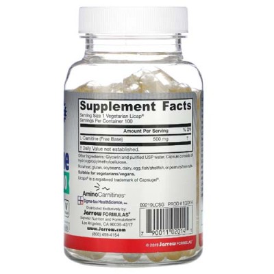 L-Carnitine 500 500 мг 100 веге течни капсули | Jarrow Formulas Liquid Cap – технология за лесно усвояване Повишава енергийната ефективност на тялото L-Карнитин 500 мг течни капсули е на страхотна цена L-Carnitine 500 500 мг 100 веге течни капсули | Jarro