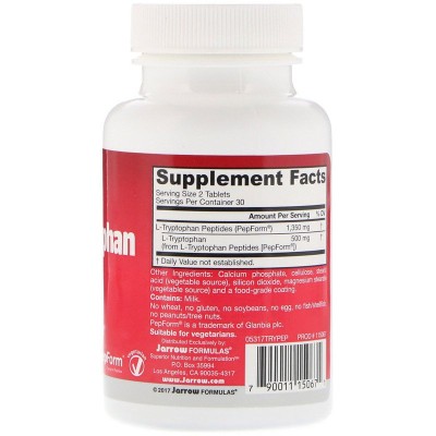 L-Tryptophan Peptide 60 таблетки | Jarrow Formulas