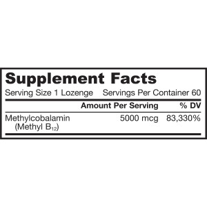 Methyl B12 Methylcobalamin 5000 mcg 60 таблетки | Jarrow Formulas