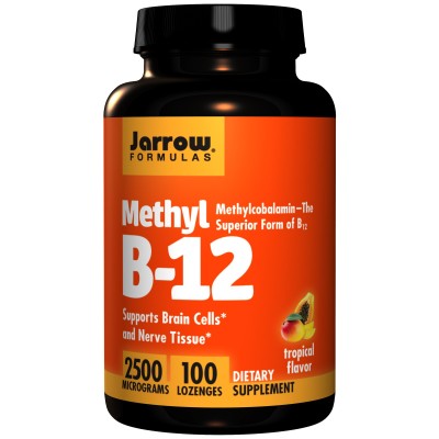 Methyl B12 Methylcobalamin 2500 mcg 100 таблетки | Jarrow Formulas Подпомага обменните процеси За по-добро синтезиране на ДНК и еритроцити Съдейства за деленето на клетките Подобрява белтъчния, въглех Methyl B12 Methylcobalamin 2500 mcg 100 таблетки | Jar