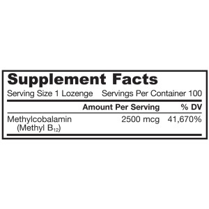 Methyl B12 Methylcobalamin 2500 mcg 100 таблетки | Jarrow Formulas