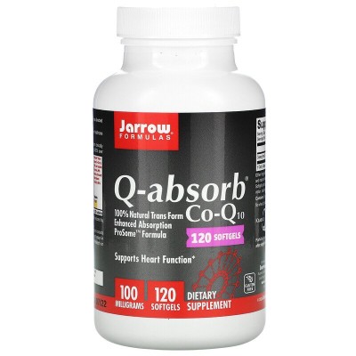 Q-absorb Co-Q10 100 мг 120 гел-капсули | Jarrow Formulas  Мощен антиоксидант, който се грижи за здравето на сърцето Помага при мигрена и болки в главата Стимулира имунната система и се грижи за доброто з Q-absorb Co-Q10 100 мг 120 гел-капсули | Jarrow For