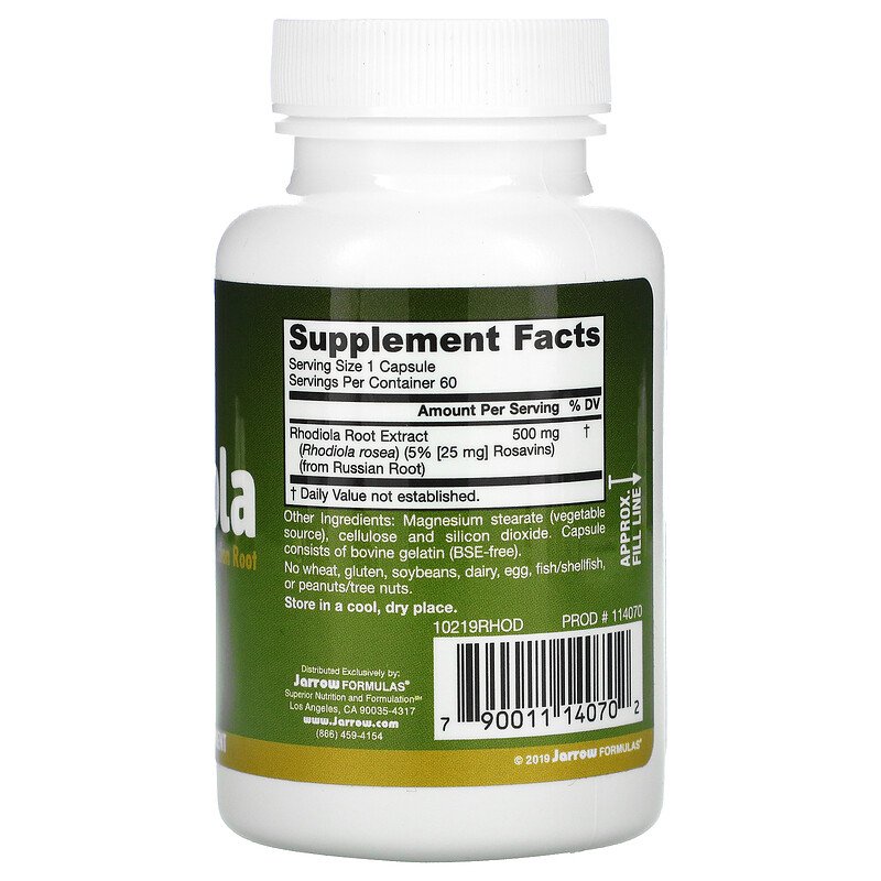 Rhodiola Rosea 500 мг 60 капсули | Jarrow Formulas Rhodiola Rosea 500 мг 60 капсули | Jarrow Formulas