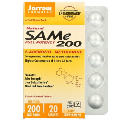 SAMe 200 S-Adenosyl-L-Methionine 200 мг 20 таблетки | Jarrow Formulas SAMe 200 S-Adenosyl-L-Methionine 200 мг 20 таблетки | Jarrow Formulas