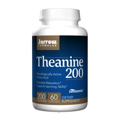 Theanine 200 мг 60 капсули | Jarrow Formulas Увеличава количеството мозъчни алфа-вълни Помага за отпускането и успокояването на нервната система Неутрализира страничните негативни влияния на кофеина Повиша Theanine 200 мг 60 капсули | Jarrow Formulas Увел