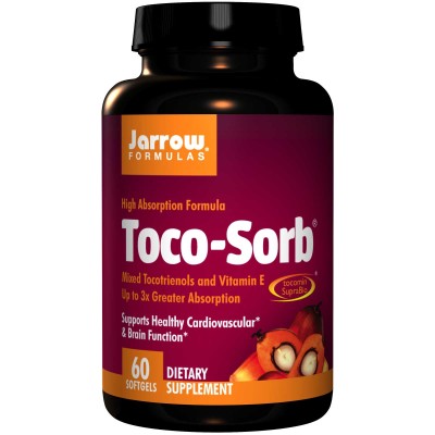 Toco Sorb 60 гел-капсули | Jarrow Formulas Мощен антиоксидант Укрепва имунитета Предотвратява развитието на анемия Важен за регенерацията на тъканите Подобрява издръжливостта Влияе благоприятно при р Toco Sorb 60 гел-капсули | Jarrow Formulas Мощен антиок